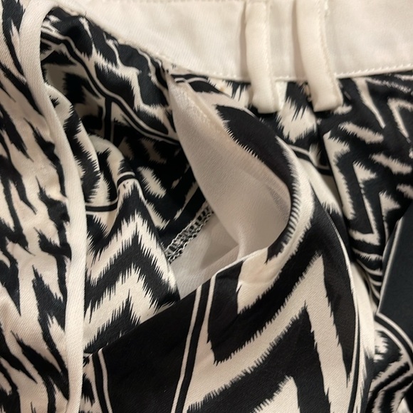 SUGAR LIPS L black/white abstract lined front zip pants pockets beltloops - Picture 10 of 12